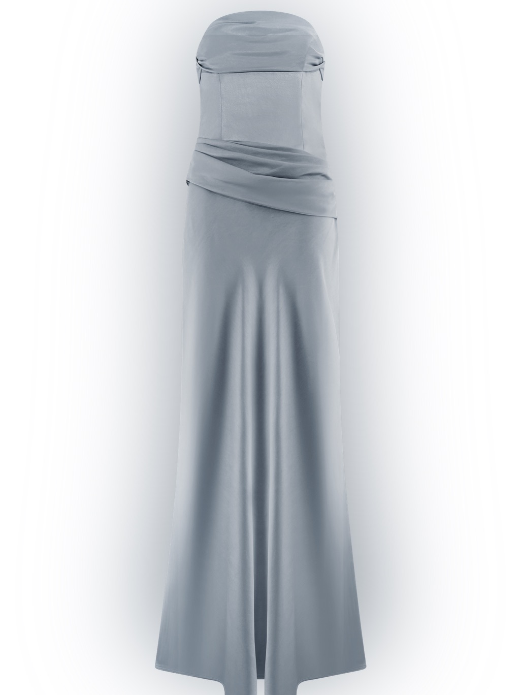 Meshki Jasmine Strapless Satin Evening Dress- Frosted Blue — image 3 of 8